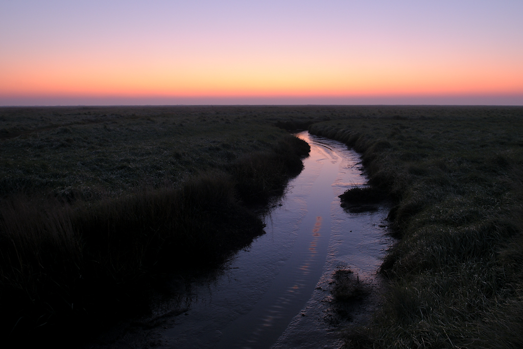 Priel bij zonsopkomst
