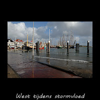 Stormvloed in de haven van West-Terschelling