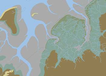 Paleografische kaart van Friesland 800 n.Chr.