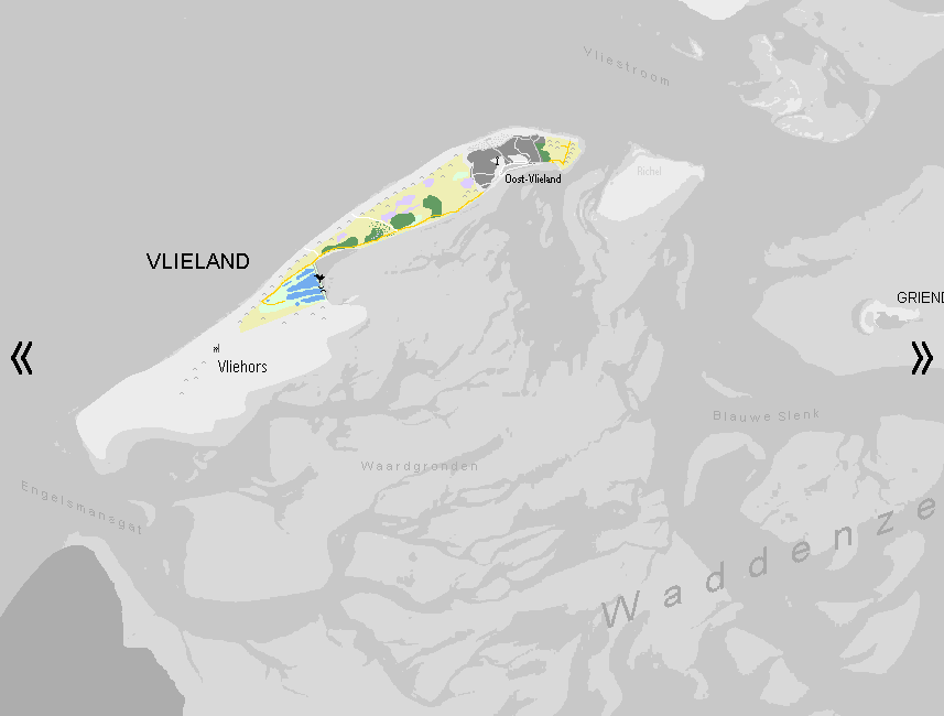 Natura 2000, kaart van de Duinen van Vlieland